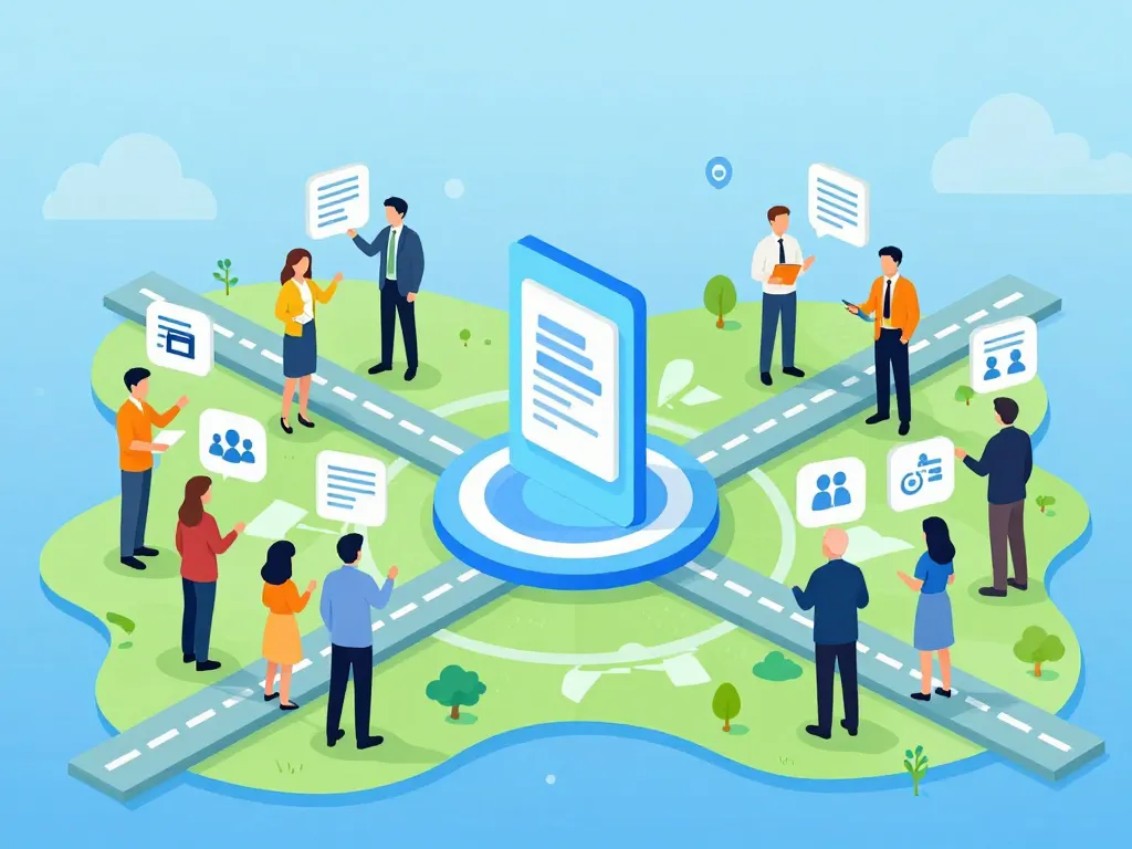 Agora06 illustration digital avec utilisateurs et services