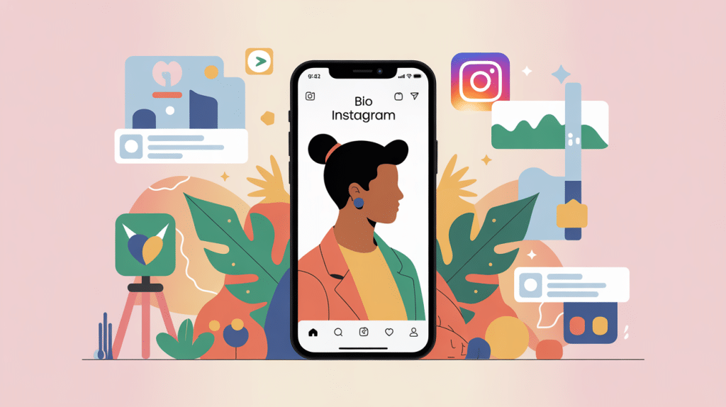 illustration bio instagram smartphone communication
