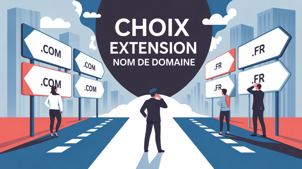 .com ou .fr choix extension domaine illustration