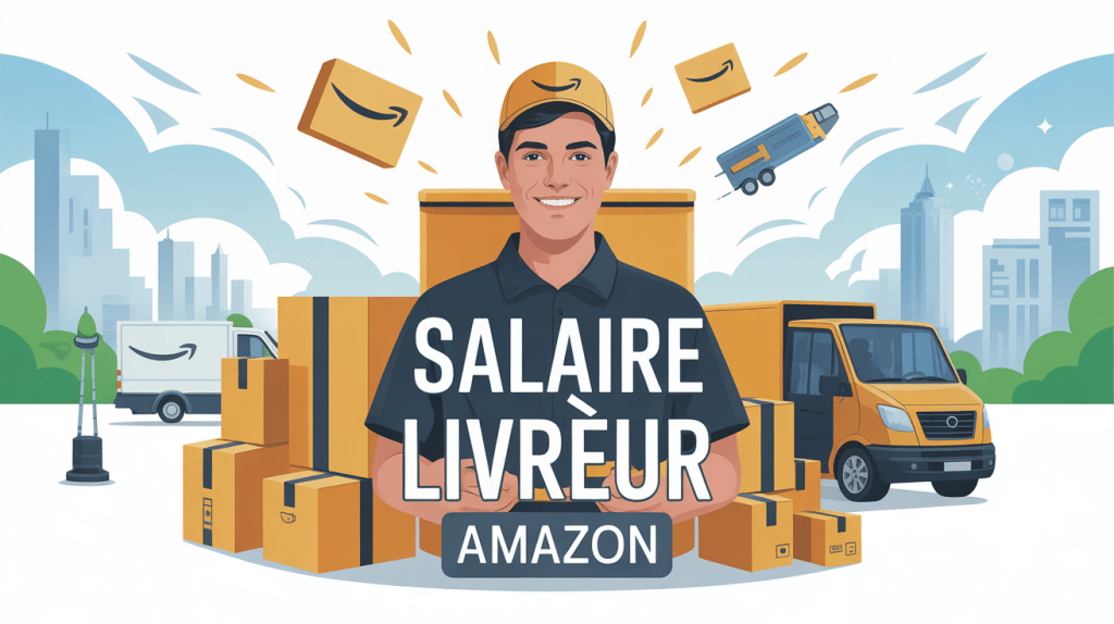 livreur amazon salaire image vectorielle avec colis