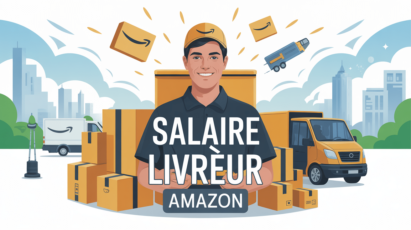 livreur amazon salaire image vectorielle avec colis