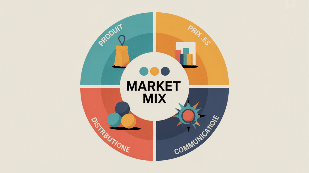 illustration marketmix pour marketing moderne