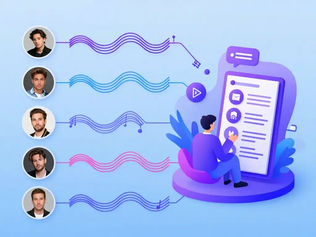 playlist push diagramme relations artistes curateurs