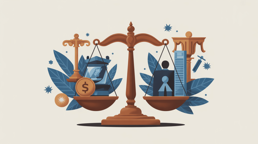 Illustration salaire criminologie avec balance justice