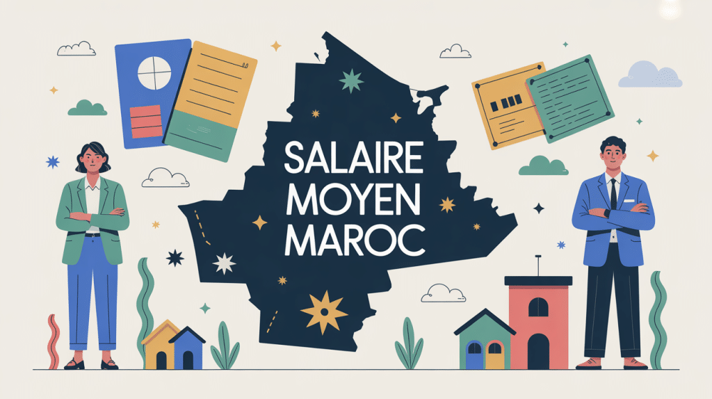 Illustration salaire moyen Maroc carte économie