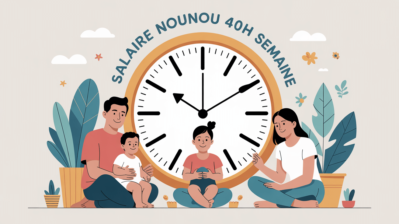 salaire nounou 40h par semaine image famille et horloge