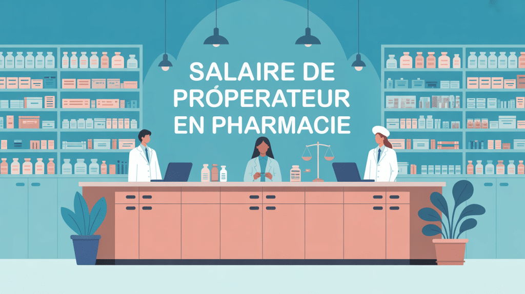Illustration métier de préparateur, pharmacie moderne, salaire preparateur en pharmacie