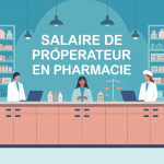 Illustration métier de préparateur, pharmacie moderne, salaire preparateur en pharmacie