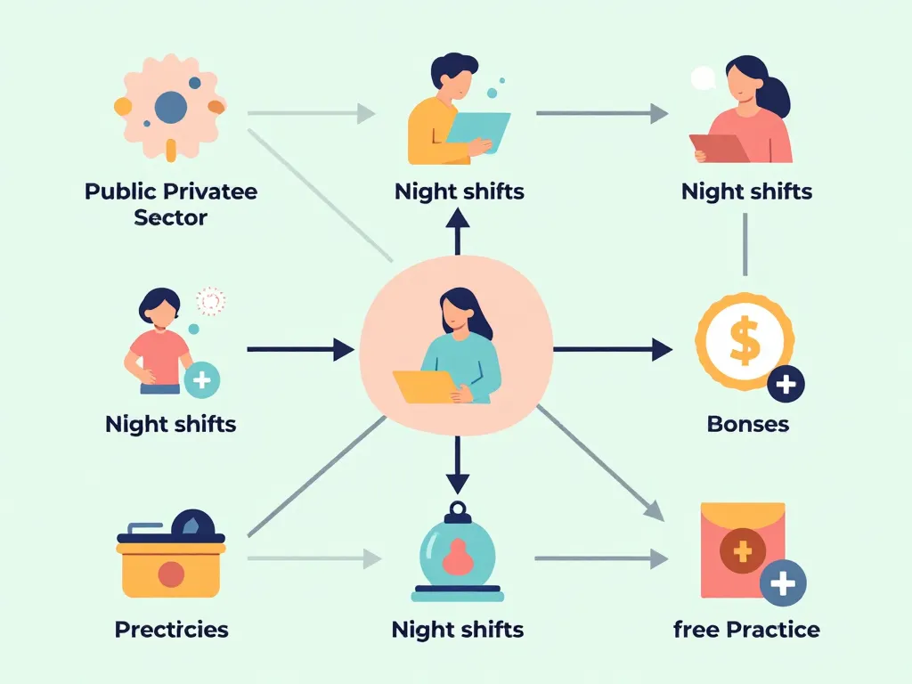 facteurs variation salaire sage femme diagramme
