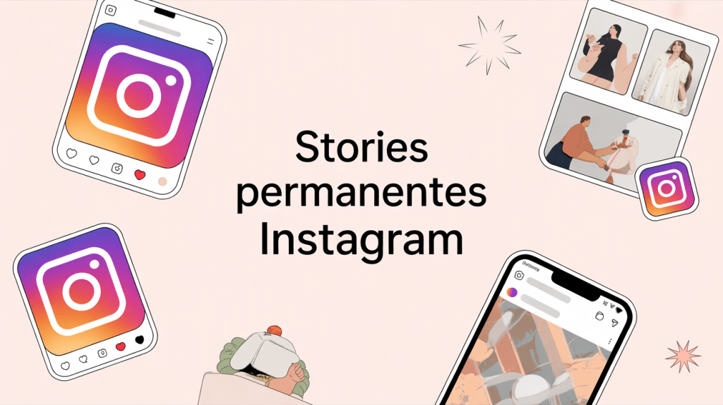 illustration story permanente instagram image de marque