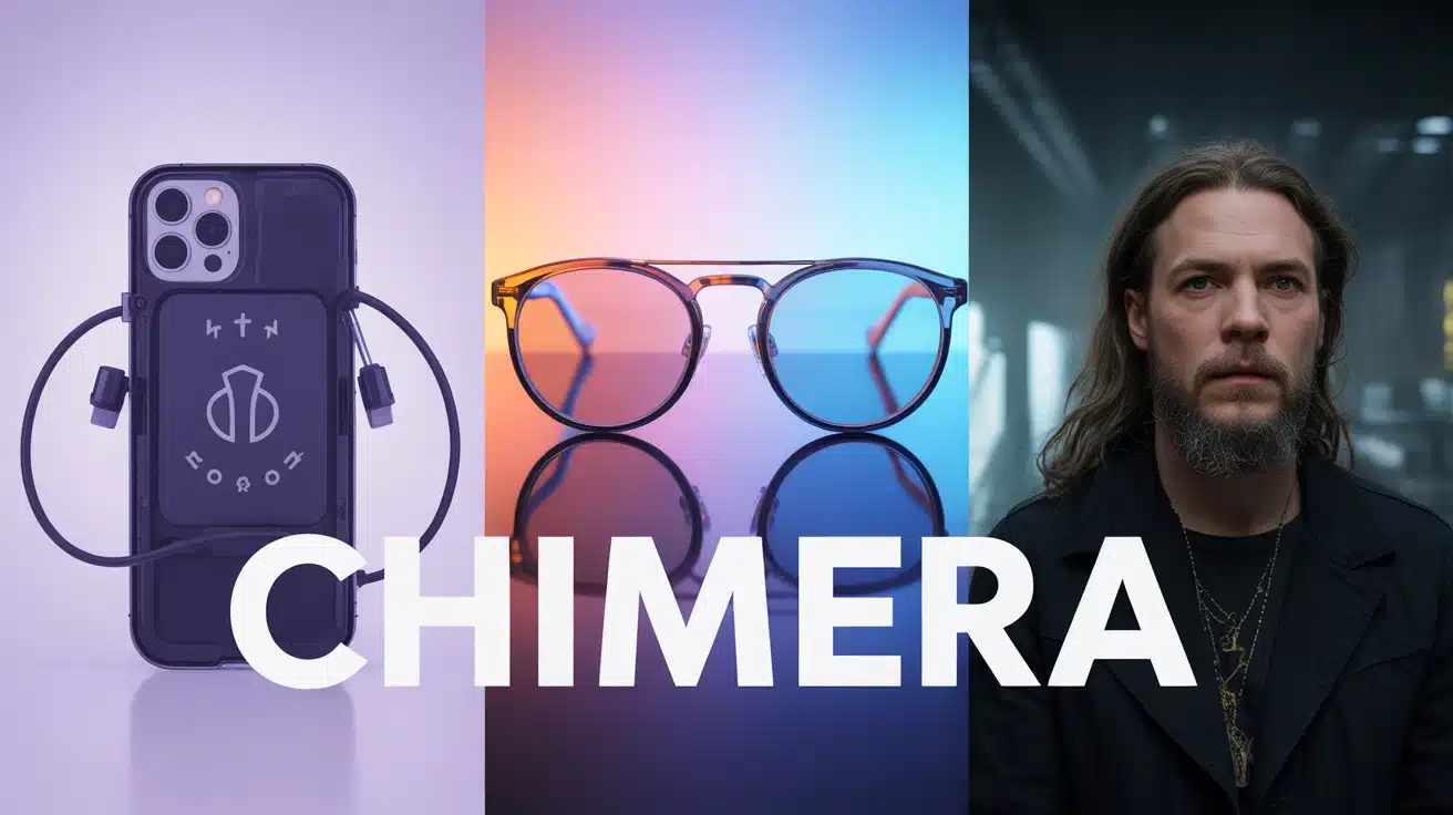 Illustration Chimera smartphone lunettes black metal