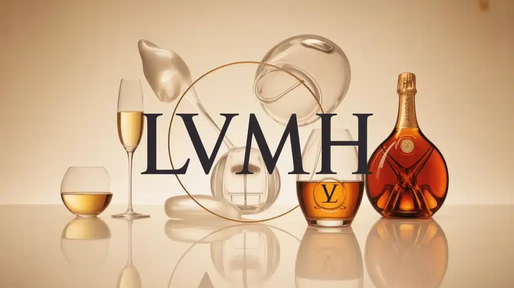 Illustration vectorielle LVMH luxe français avec voyage champagne cognac