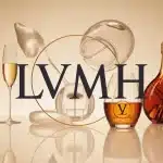 Illustration vectorielle LVMH luxe français avec voyage champagne cognac