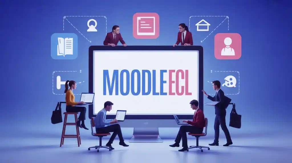 Illustration Moodle ECL plateforme éducative moderne