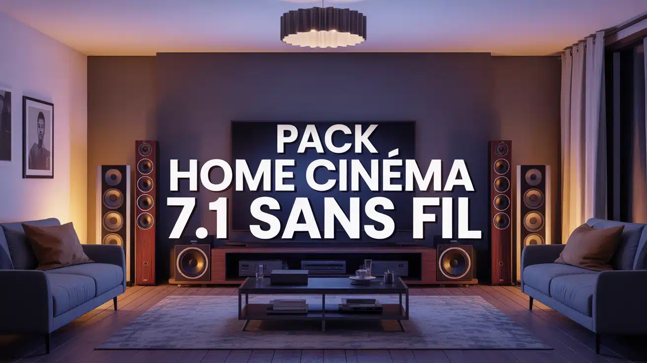 salon contemporain avec pack home cinéma 7.1 sans fil