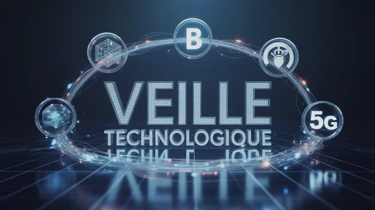 Illustration veille technologique univers numérique dynamique