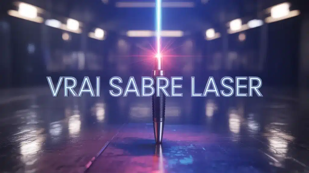 Illustration vectorielle d un vrai sabre laser lumineux bleu et rouge
