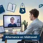 alternance télétravail jeune en visioconférence
