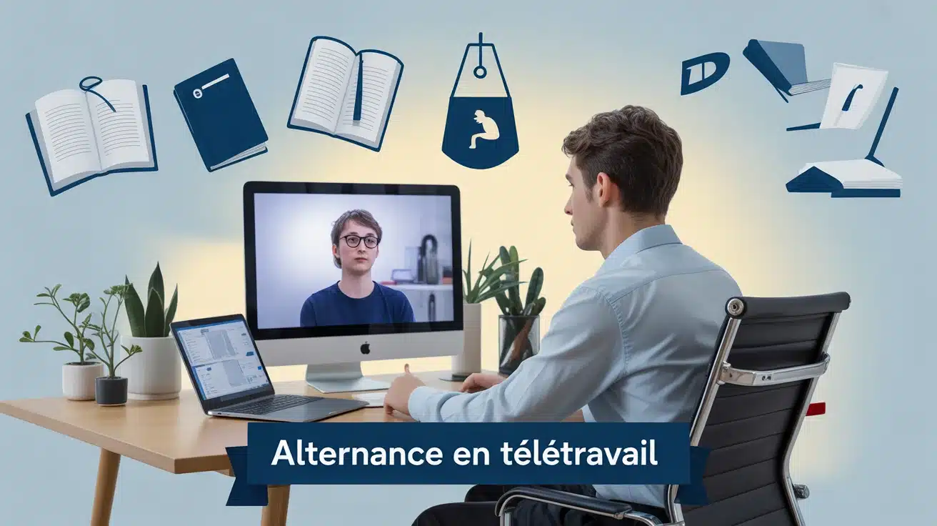 alternance télétravail jeune en visioconférence