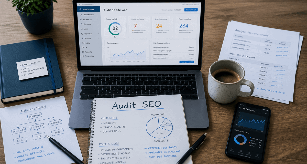 audit seo exemple sur bureau de consultant