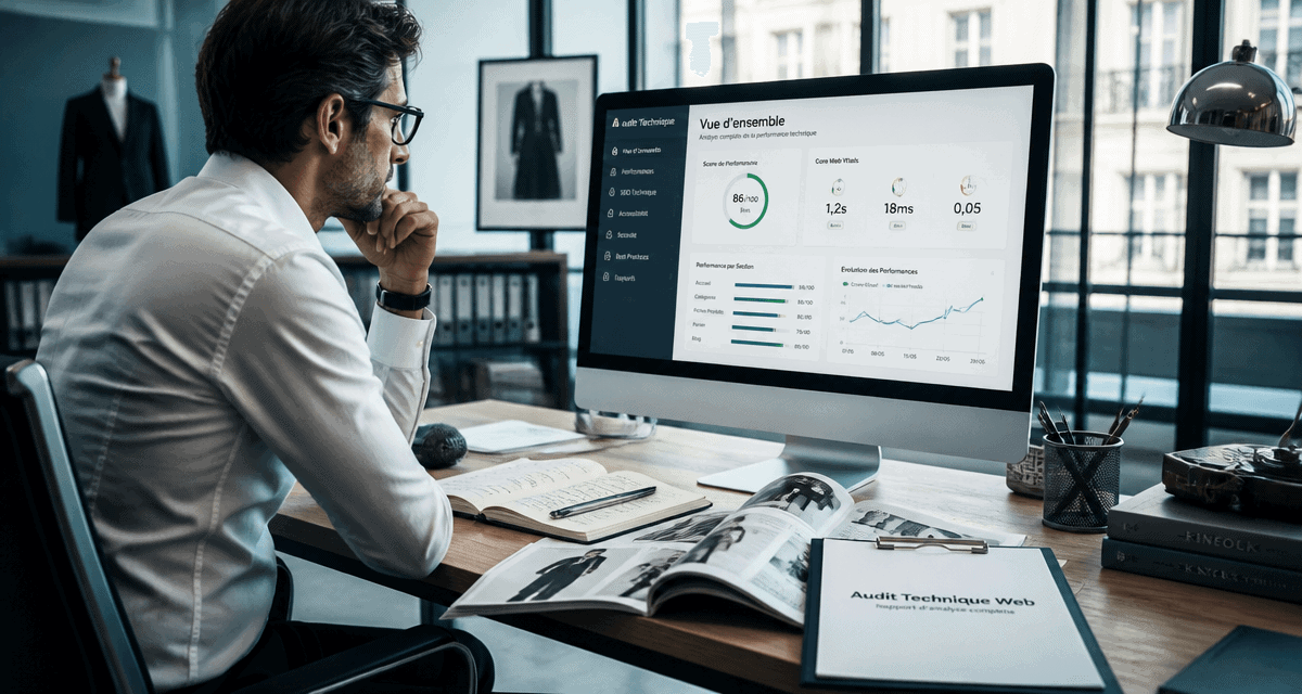 audit technique site web sur écran avec graphiques SEO
