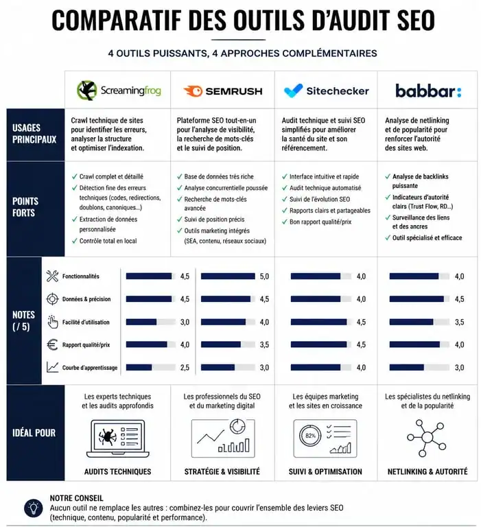 Comparatif des meilleurs outils d'audit SEO pour optimiser votre site web