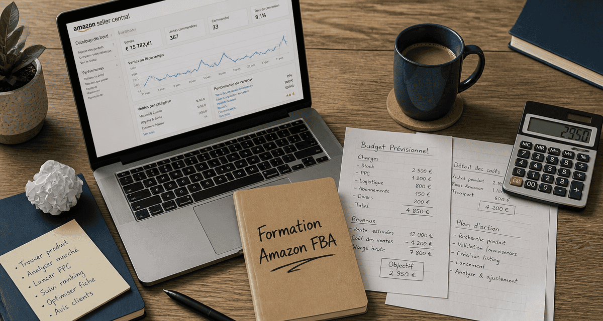 bureau avec formation amazon fba sur carnet