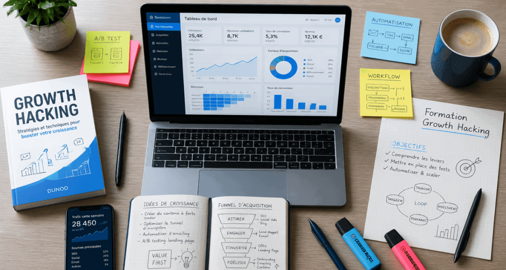 formation growth hacking tableau de bord automatisation