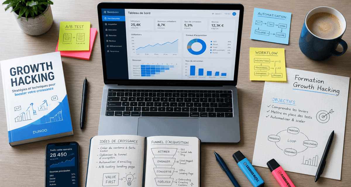 formation growth hacking tableau de bord automatisation