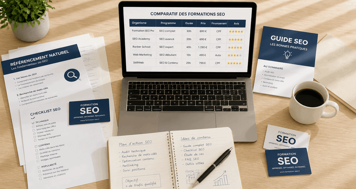 formation seo prix tableau comparatif