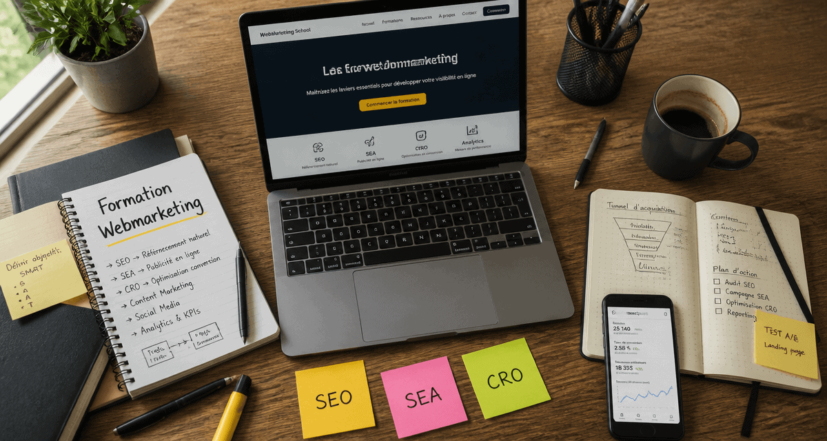 formation webmarketing bureau ordinateur carnet