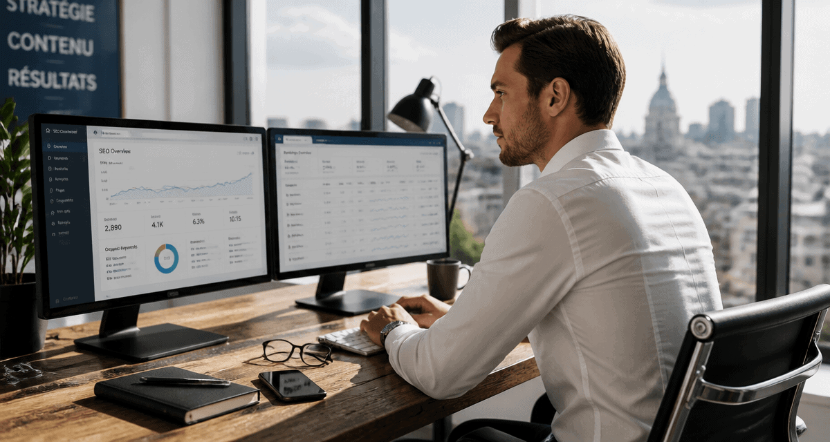 meilleur consultant seo travaillant devant écrans