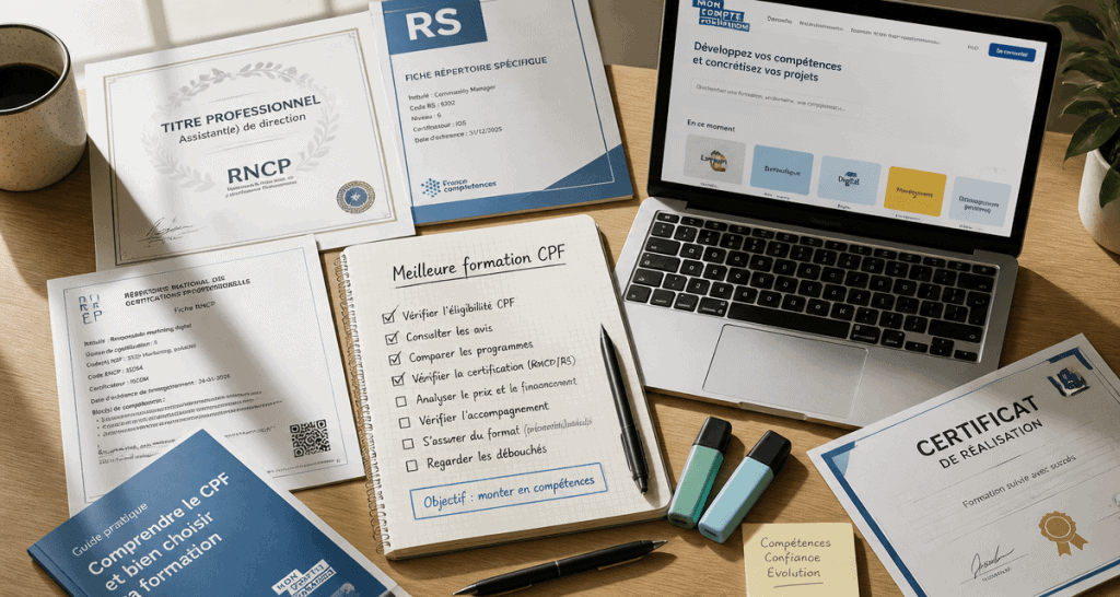 Meilleur formation CPF checklist sur bureau