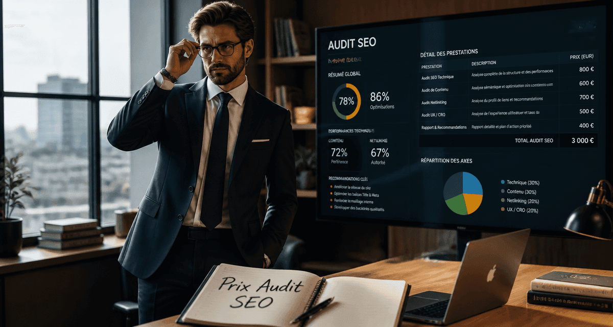 consultant audit SEO prix sur écran
