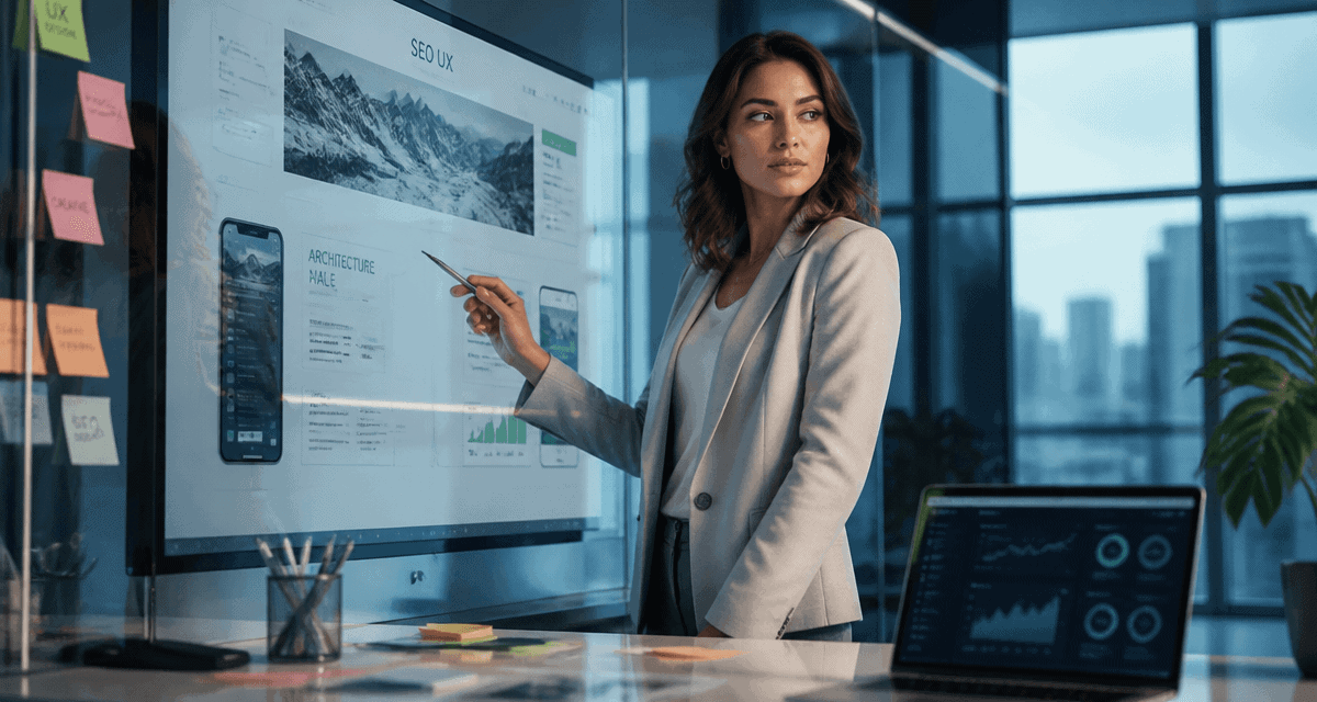 seo ux femme analyse maquette site web
