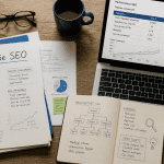 Services for SEO documents et ordinateur sur bureau