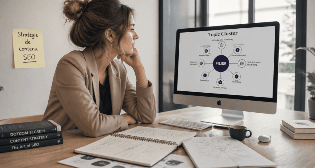 stratégie de contenu seo sur écran ordinateur