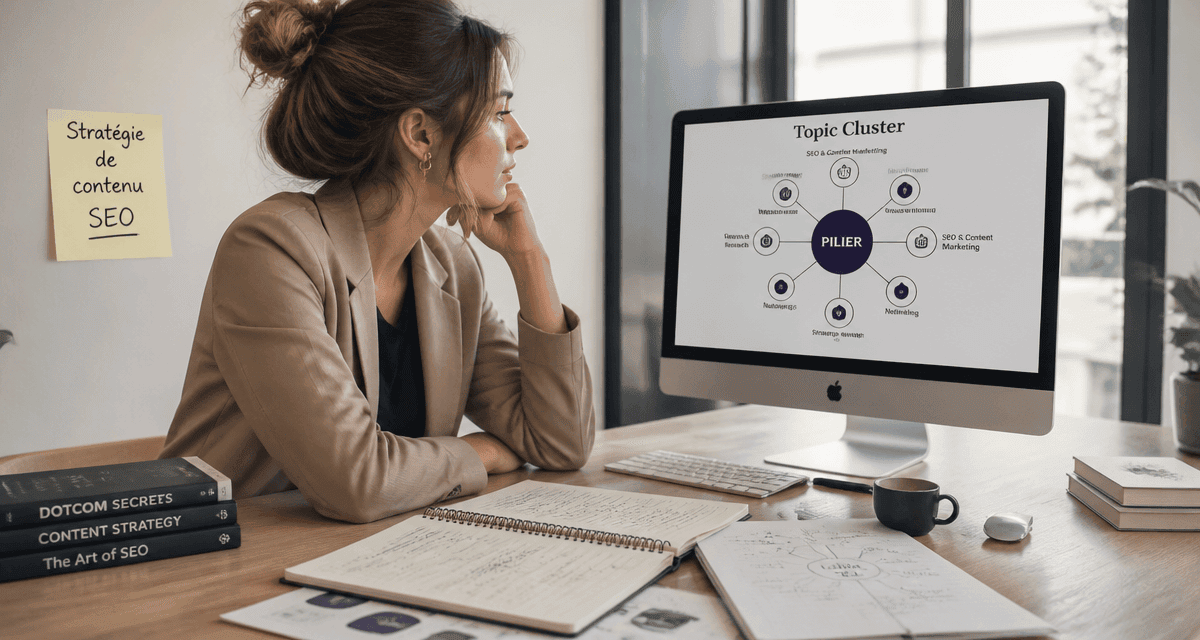 stratégie de contenu seo sur écran ordinateur