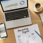C quoi le marketing digital : bureau moderne et outils