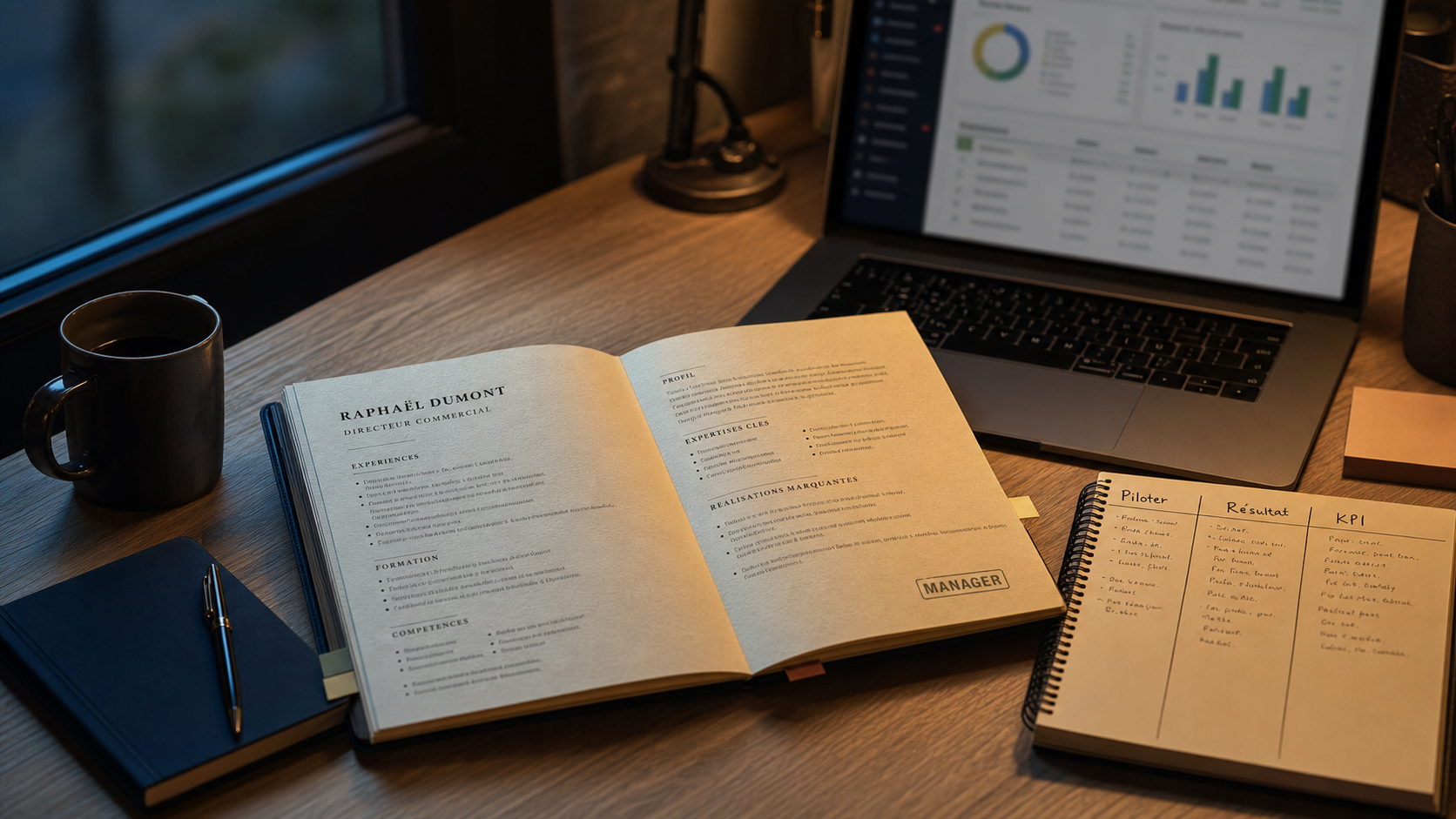 CV manager avec KPI et tableau de pilotage pour prouver le leadership