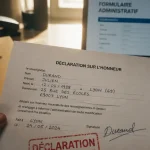 Déclaration sur l honneur de non condamnation, formulaire et signature manuscrite