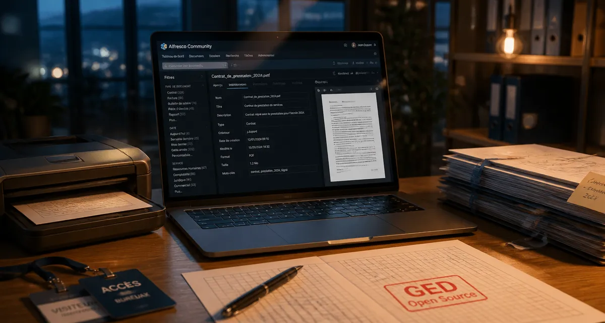 GED open source : interface de gestion documentaire et métadonnées