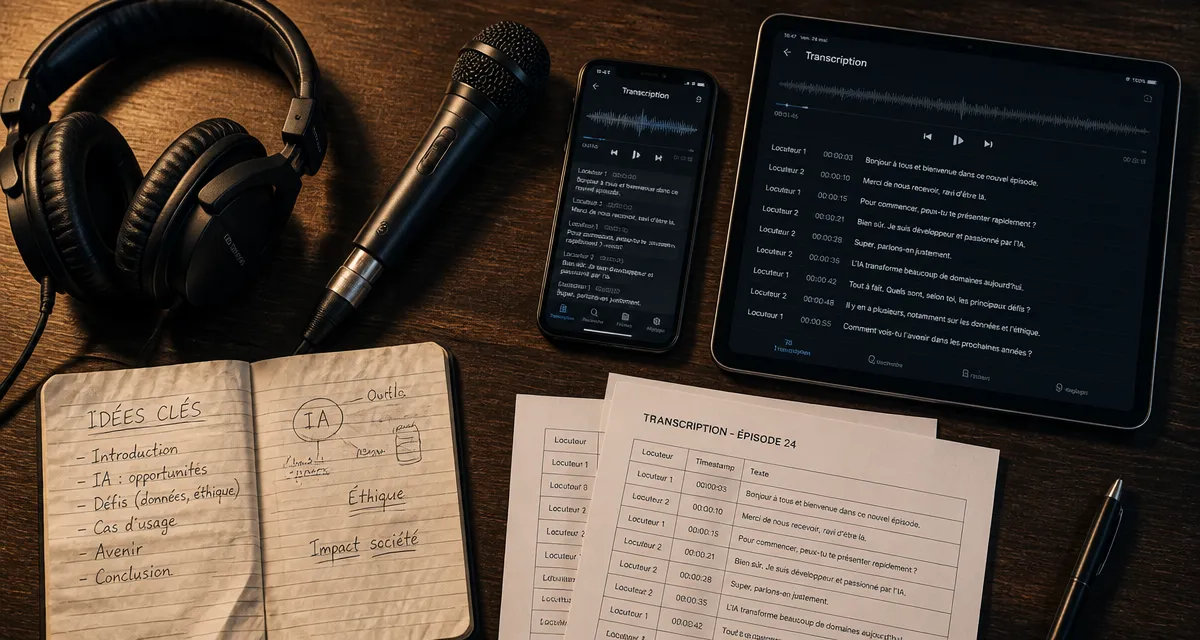 Logiciels de retranscription audio : interface IA sur smartphone et tablette