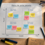 matrice des parties prenantes dessinée sur bureau