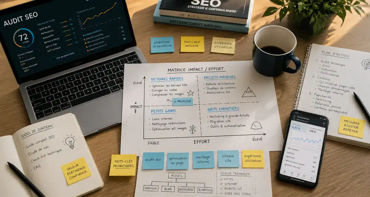 plan d'action seo audit et matrice impact effort