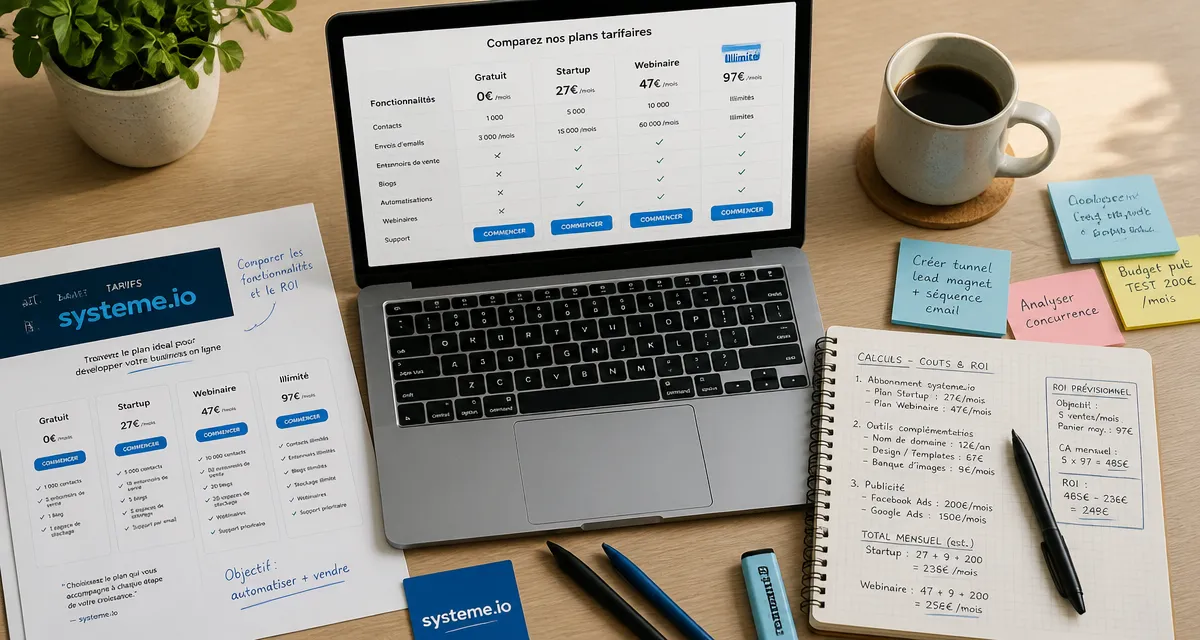 systeme io tarif plans comparatif