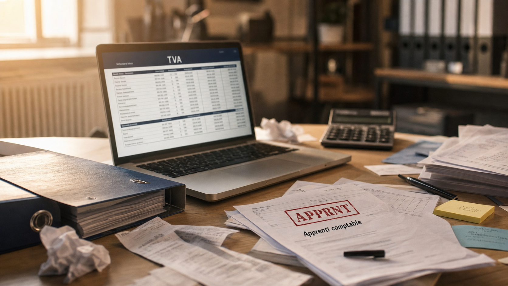Apprenti comptable : bureau, TVA et rapprochement bancaire