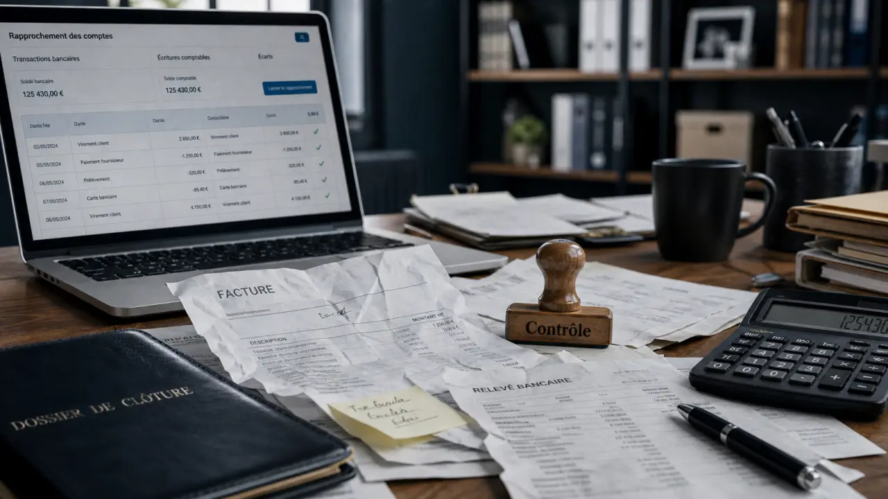 Compétences comptable : contrôle et rapprochement bancaire sur bureau