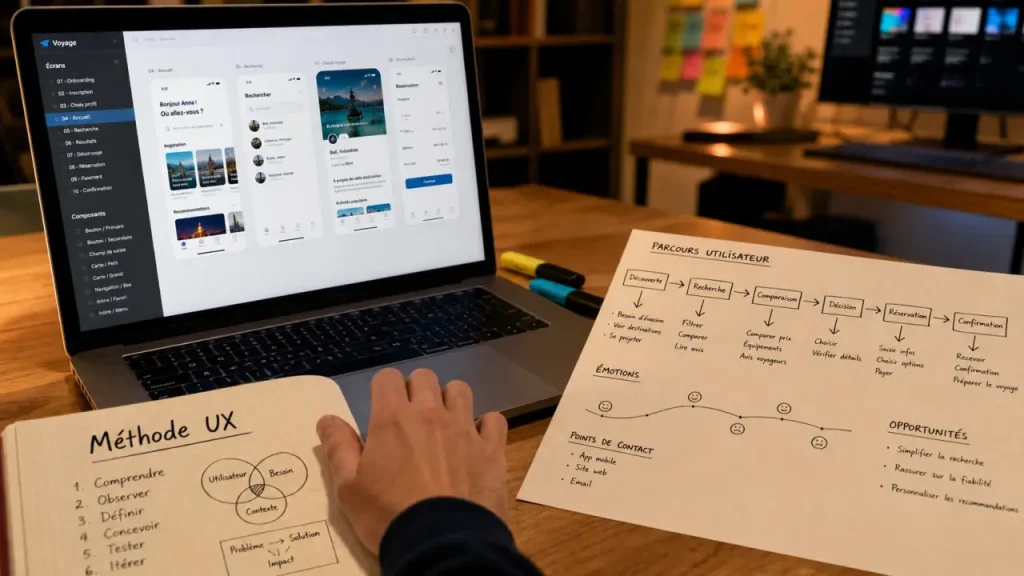 Devenir UX designer : construire un portfolio solide, tester les parcours et réussir sa reconversion