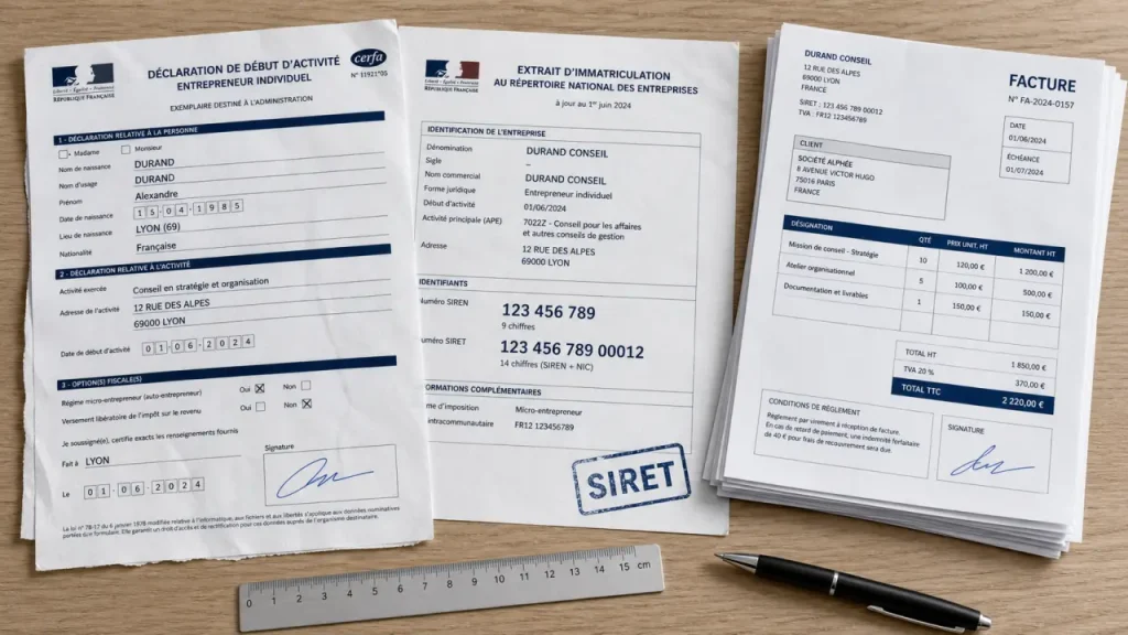 Différence entre SIREN et SIRET : 9 chiffres SIREN, 14 chiffres SIRET, formulaires administratifs français